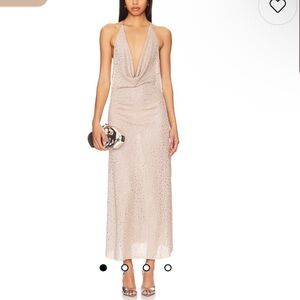 Elegant Beige Halter Dress